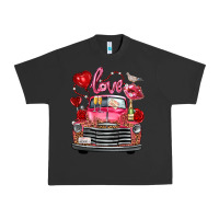 Pigment Black Western Valentines Day Truck Love Bird Letter Urban Heavy Tee - FaDigitalArtStudio