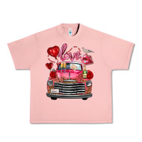 Salmon Western Valentines Day Truck Love Bird Letter Urban Heavy Tee - FaDigitalArtStudio