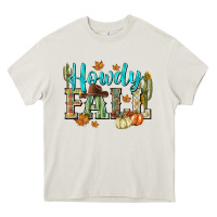 Cream Western howdy Fall Heavy Core Tee - NancyCooperArtShop