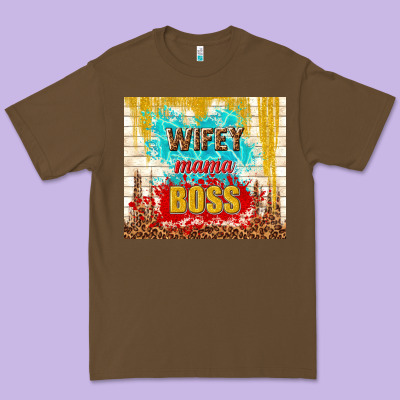 Wifey Mama Boss Premium Tee Designed By Tumblerdesignbyshophia