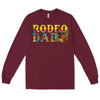 Burgundy Western Rodeo Dad Long Sleeve Tee - BundleAndBundleShop