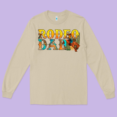 Western Rodeo Dad Long Sleeve Tee Designed By Bundleandbundleshop