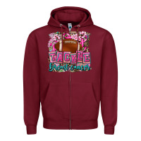 Burgundy tackle breast cancer Zipper Hoodie - AdoDesignShop
