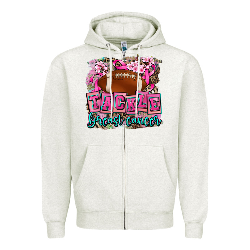 Tackle Breast Cancer Zipper Hoodie by AdoDesignShop | Teevron