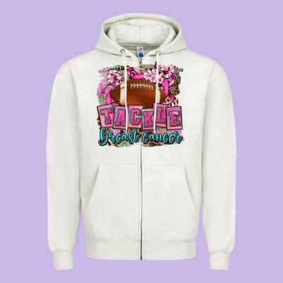 Tackle Breast Cancer Zipper Hoodie Designed By Adodesignshop
