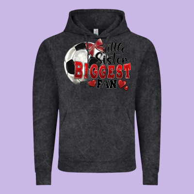 Little Sister Biggest Fan Soccer Vintage Hoodie Designed By Fadigitalartstudio