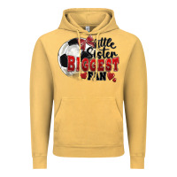 Vintage Mustard little sister biggest fan soccer Vintage Hoodie - FaDigitalArtStudio