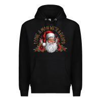 Black i love a man with a bearo Premium Hoodie - CowhideDigitalArt
