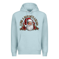 Blue Mist i love a man with a bearo Premium Hoodie - CowhideDigitalArt