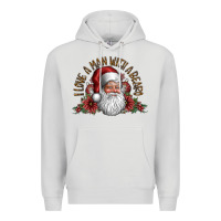 Dove Grey i love a man with a bearo Premium Hoodie - CowhideDigitalArt