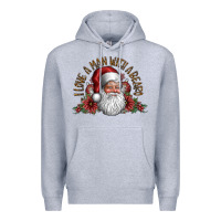 Heather Grey i love a man with a bearo Premium Hoodie - CowhideDigitalArt