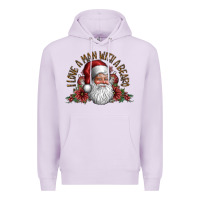 Lilac i love a man with a bearo Premium Hoodie - CowhideDigitalArt