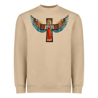 Our Lady Of Guadalupe Cross With Wings Heavyweight Sweatshirt | Teevron