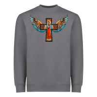 Storm our lady of guadalupe cross with wings Heavyweight Sweatshirt - BarkalooDesign