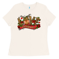Love Christmas Reindeer Ladies Tee | Teevron