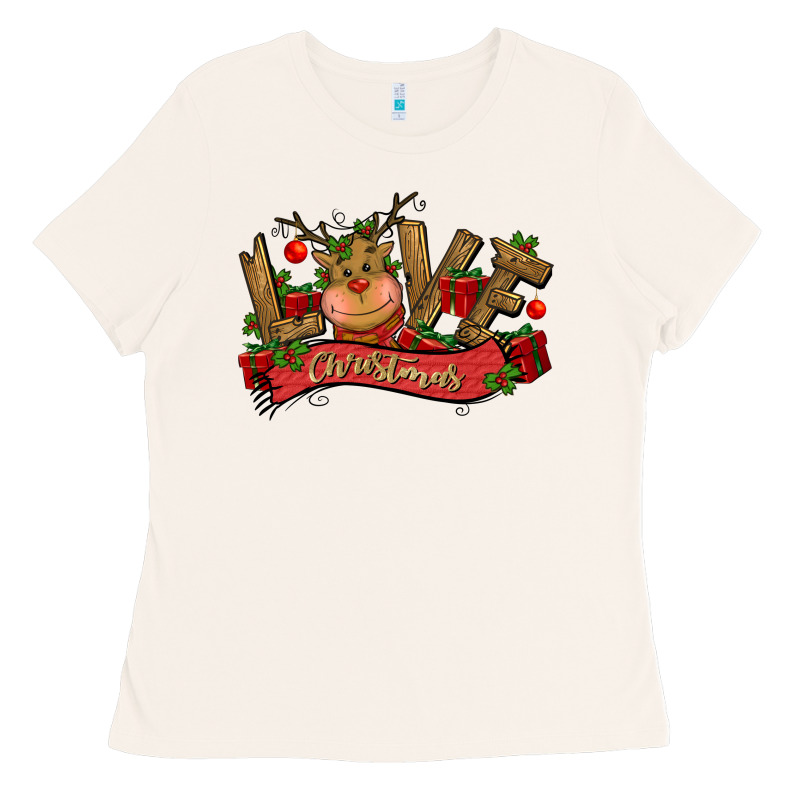 Love Christmas Reindeer Ladies Tee by CowGirlArtShop | Teevron