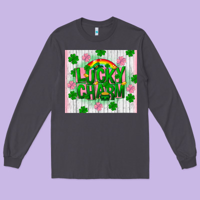Lucky Charm St Patricks Long Sleeve Tee Designed By Fadigitalartstudio