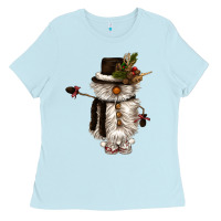 Baby Blue snowman gnome Ladies Tee - CowGirlArtShop