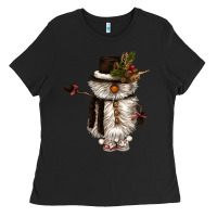 Black snowman gnome Ladies Tee - CowGirlArtShop