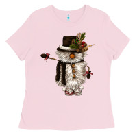 Bubblegum Pink snowman gnome Ladies Tee - CowGirlArtShop