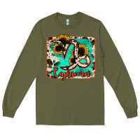 Army Green capricorn turquoise cowhide Long Sleeve Tee - RanaPortraitStore