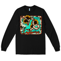 Black capricorn turquoise cowhide Long Sleeve Tee - RanaPortraitStore