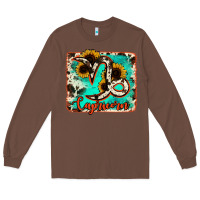 Chestnut capricorn turquoise cowhide Long Sleeve Tee - RanaPortraitStore