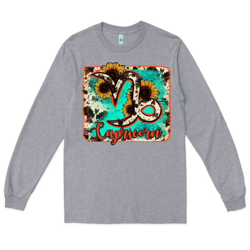 Capricorn Turquoise Cowhide Long Sleeve Tee by RanaPortraitStore | Teevron