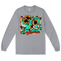 Heather Grey capricorn turquoise cowhide Long Sleeve Tee - RanaPortraitStore