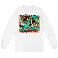 White capricorn turquoise cowhide Long Sleeve Tee - RanaPortraitStore