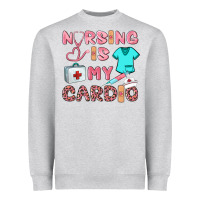 Heather Grey nursing is my cardio Heavyweight Sweatshirt - BarkalooDesign