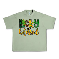 Oil Green St. Patrick's Lucky and blessed Urban Heavy Tee - OliviaCreatesArt
