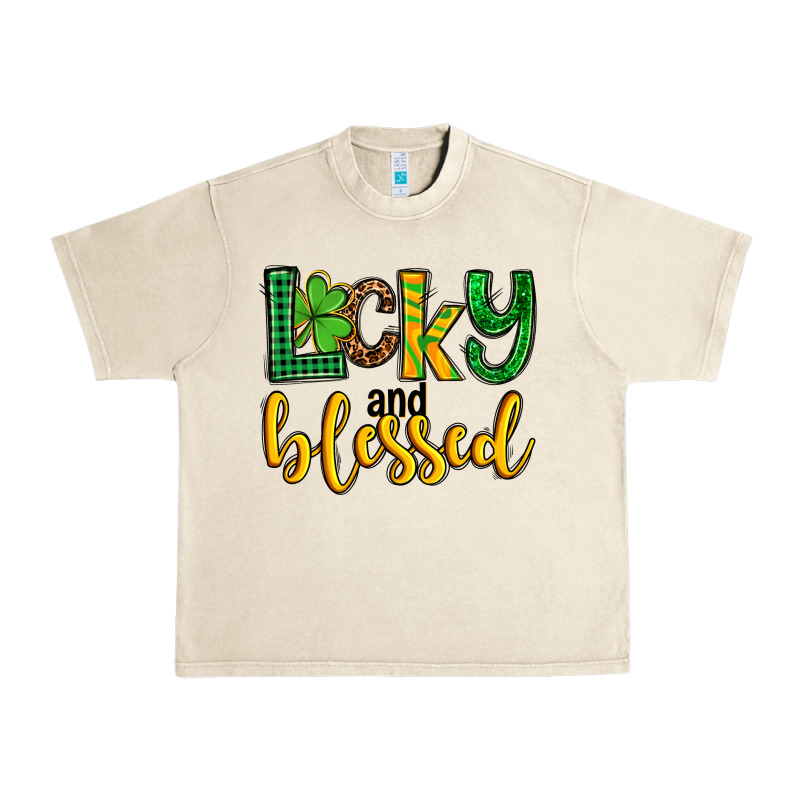 St. Patrick's Lucky And Blessed Urban Heavy Tee by OliviaCreatesArt | Teevron