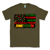 Army Green juneteenth american flag Classic Tee - CowGirlArtShop