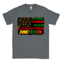 Charcoal Heather juneteenth american flag Classic Tee - CowGirlArtShop