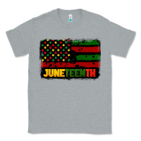 Heather Grey juneteenth american flag Classic Tee - CowGirlArtShop