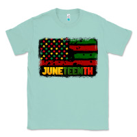Seafoam juneteenth american flag Classic Tee - CowGirlArtShop