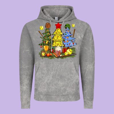 Christmas With Softball Trees Bbs Vintage Hoodie Designed By Bundleandbundleshop