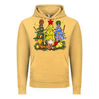 Vintage Mustard christmas with softball trees bbs Vintage Hoodie - BundleAndBundleShop