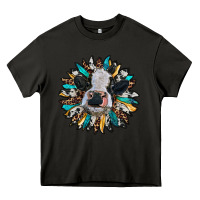 Asphalt baby cow with sunflower Heavy Core Tee - RanaPortraitStore