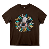 Chocolate Brown baby cow with sunflower Heavy Core Tee - RanaPortraitStore