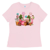 Bubblegum Pink pink christmas coffe cups Ladies Tee - CowGirlArtShop
