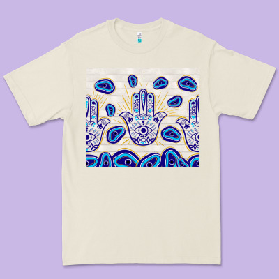 Evil Eyes With White Wooden Pattern Premium Tee Designed By Tumblerdesignbyshophia