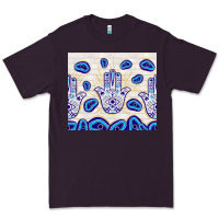 Plum evil eyes with white wooden pattern Premium Tee - TumblerDesignByShophia