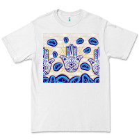 White evil eyes with white wooden pattern Premium Tee - TumblerDesignByShophia