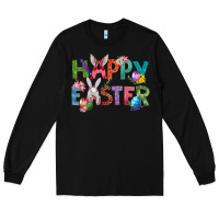 Black Western Happy Easter Long Sleeve Tee - BundleAndBundleShop