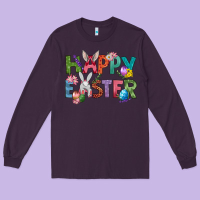 Western Happy Easter Long Sleeve Tee Designed By Bundleandbundleshop
