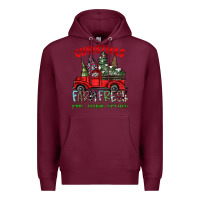 Burgundy christmas farm fresh Premium Hoodie - CowhideDigitalArt