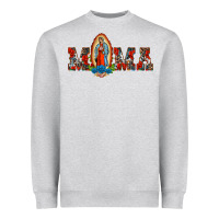 Heather Grey mama our lady of guadalupe Heavyweight Sweatshirt - BarkalooDesign