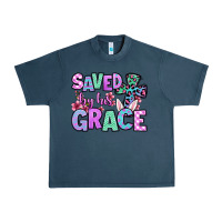Midnight Navy Easter Day Saved by his grace Urban Heavy Tee - OliviaCreatesArt
